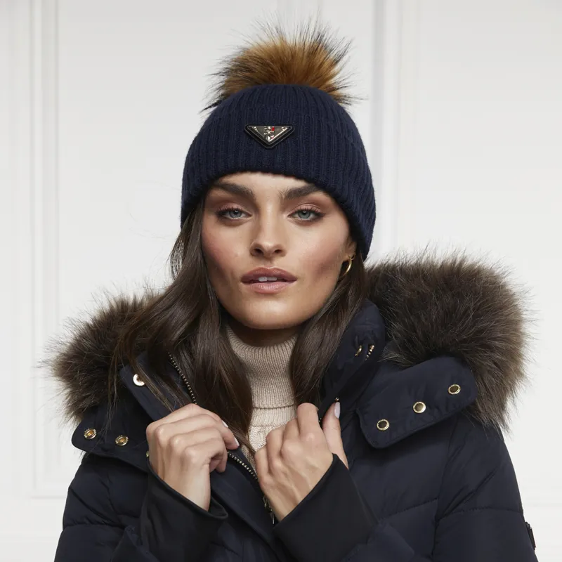 Holland Cooper Burghley Bobble Hat - Ink Navy-3